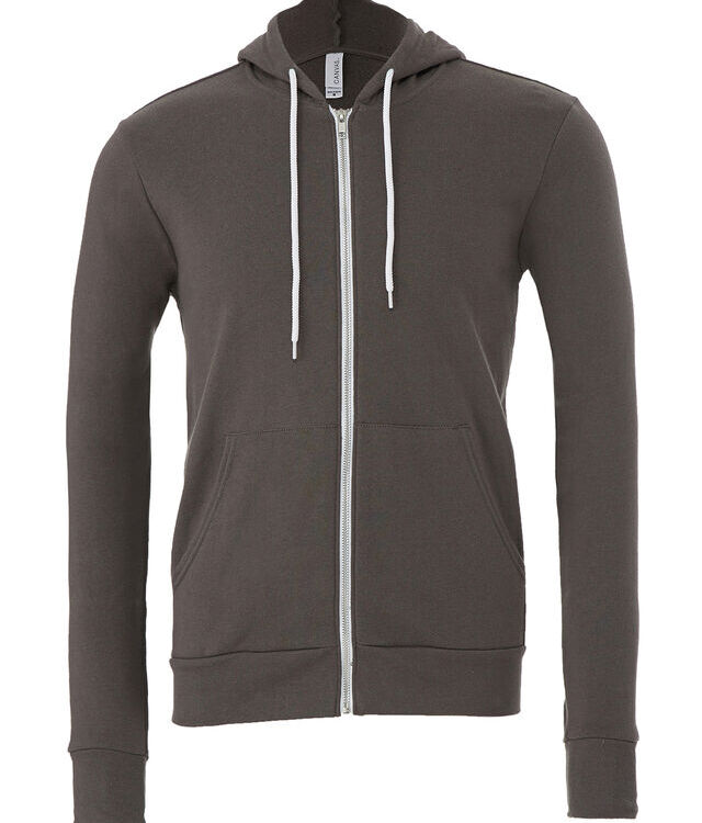 Unisex polycotton fleece full-zip hoodie