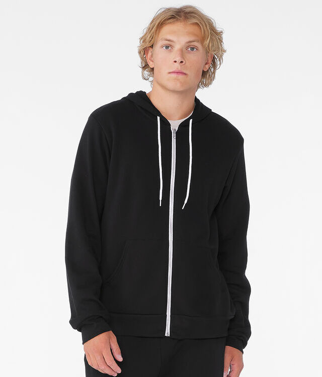 Unisex polycotton fleece full-zip hoodie