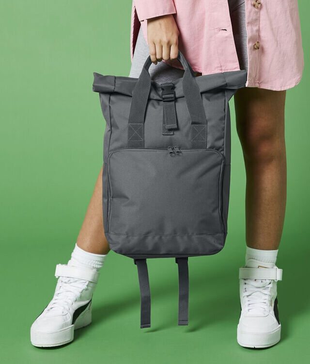 Twin handle roll-top backpack
