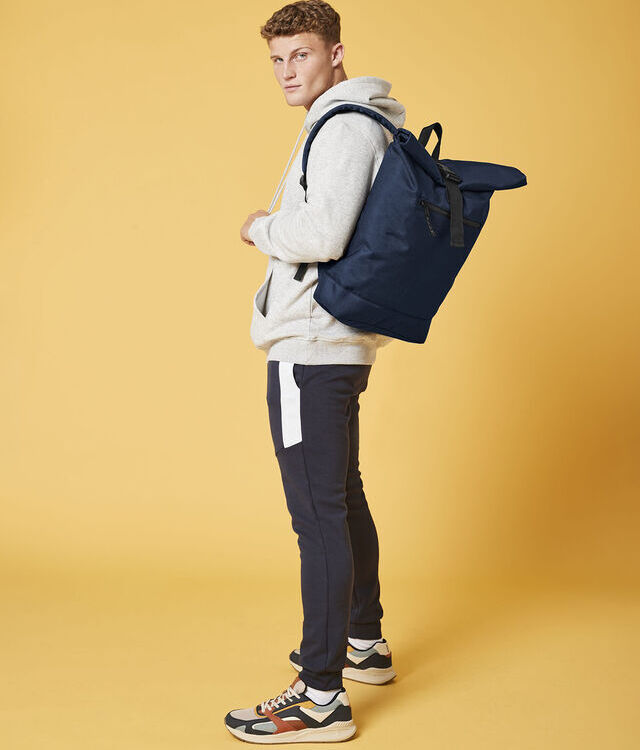 Recycled rolled-top backpack