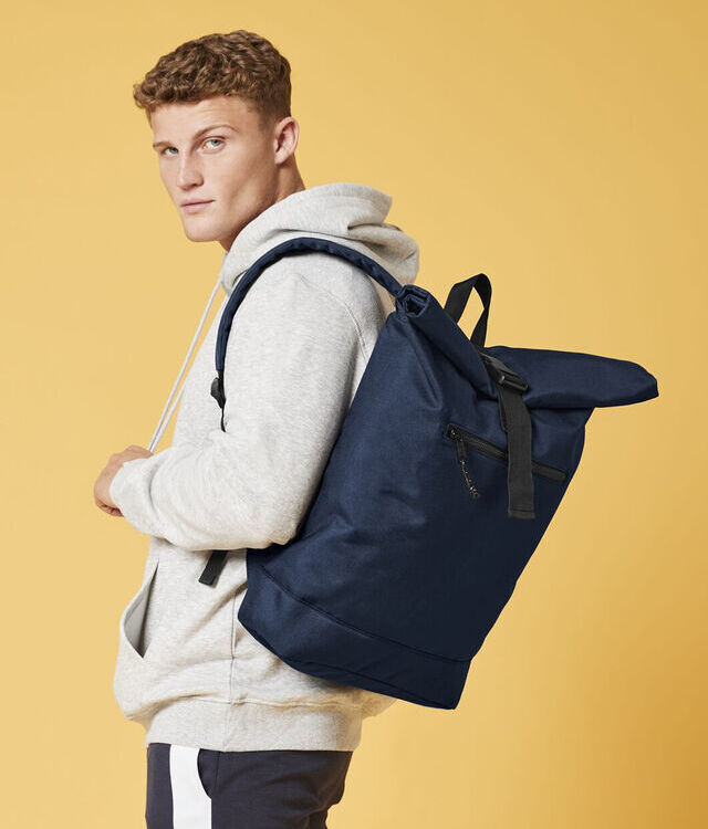 Recycled rolled-top backpack