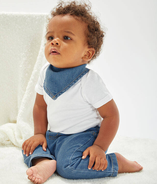 Baby Rocks denim bandana bib