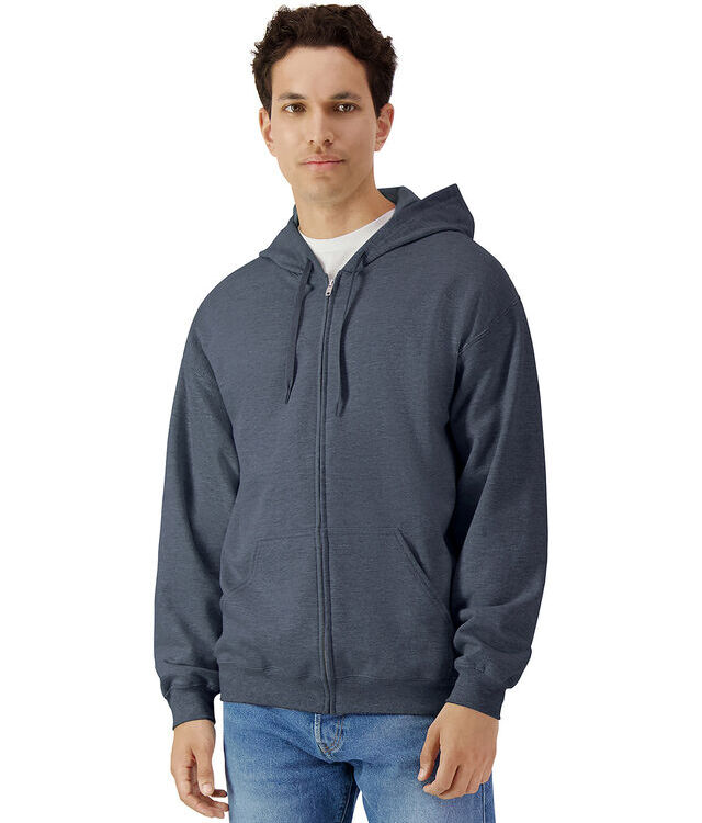 Softstyle™ midweight fleece adult full-zip hooded sweatshirt