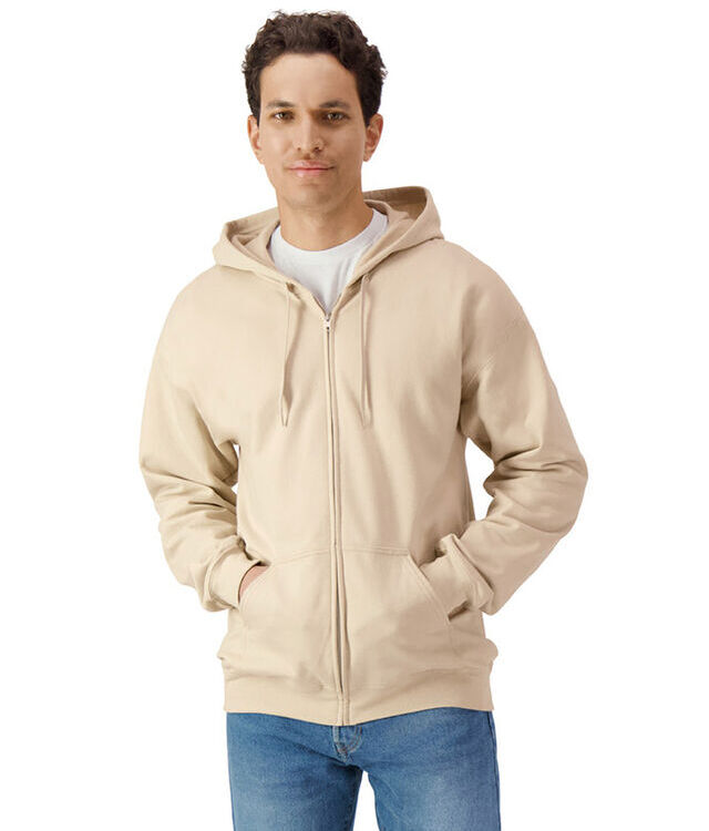 Softstyle™ midweight fleece adult full-zip hooded sweatshirt