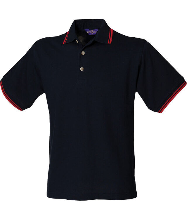 Double tipped collar and cuff polo shirt