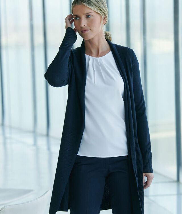 Women's longline open cardigan