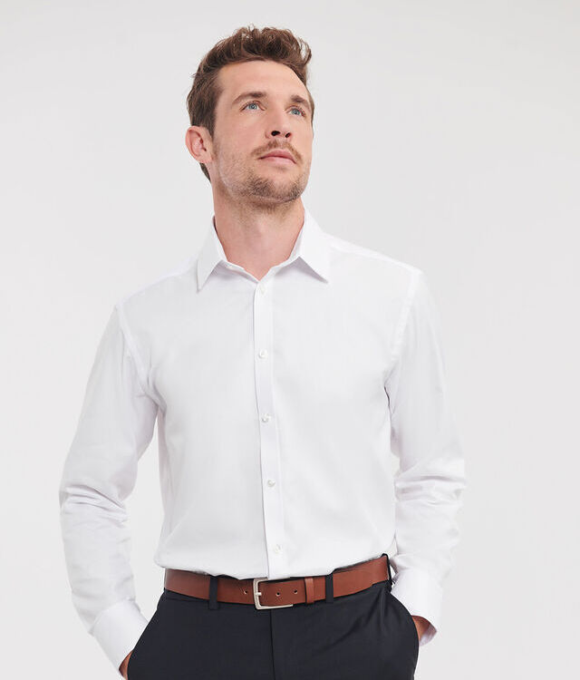 Long sleeve herringbone shirt