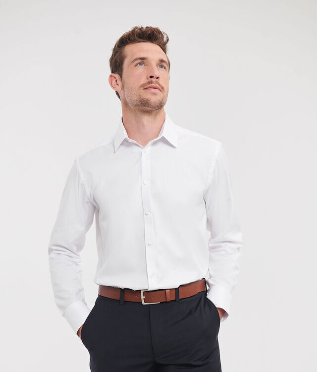 Long sleeve herringbone shirt