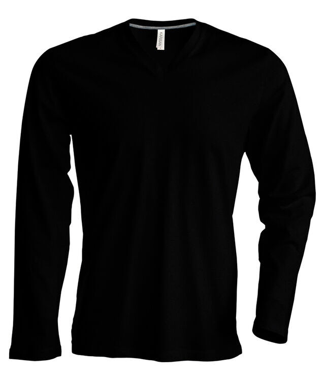 Men's long-sleeved V-neck T-shirt