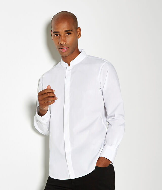 Mandarin collar shirt long-sleeved (tailored fit)