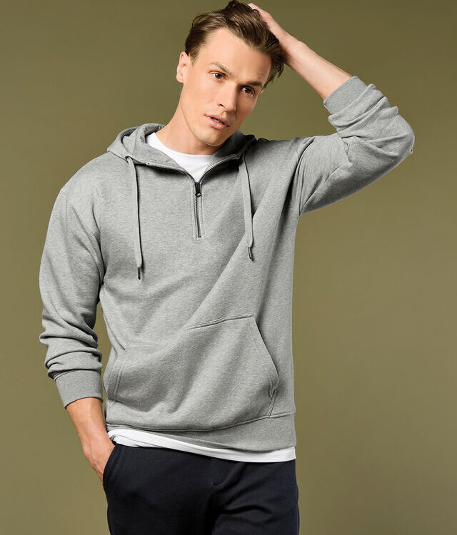 Regular fit 1/4 zip hoodie