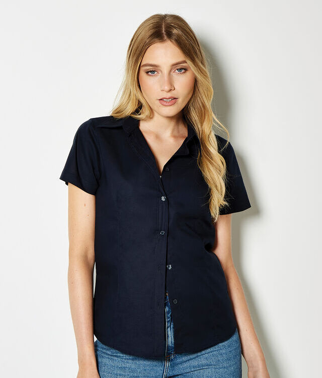 Women's workplace Oxford blouse short-sleeved (tailored fit)