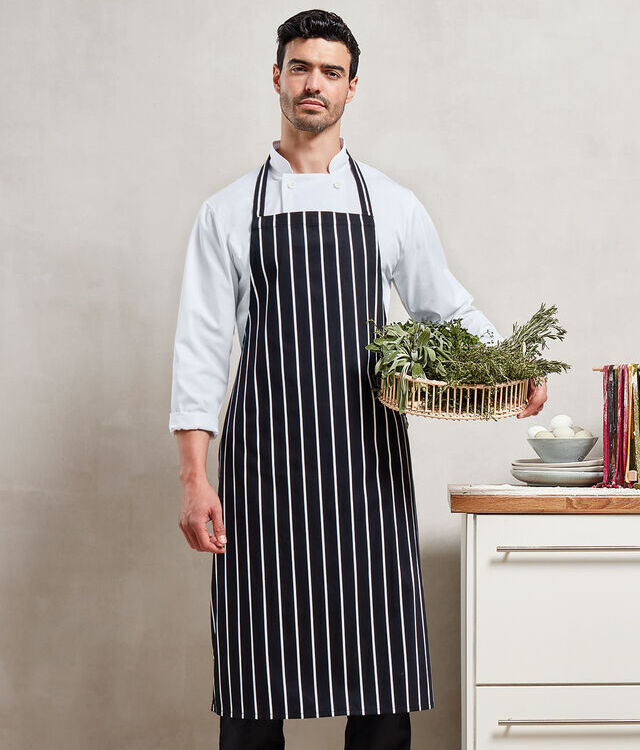 Striped bib apron