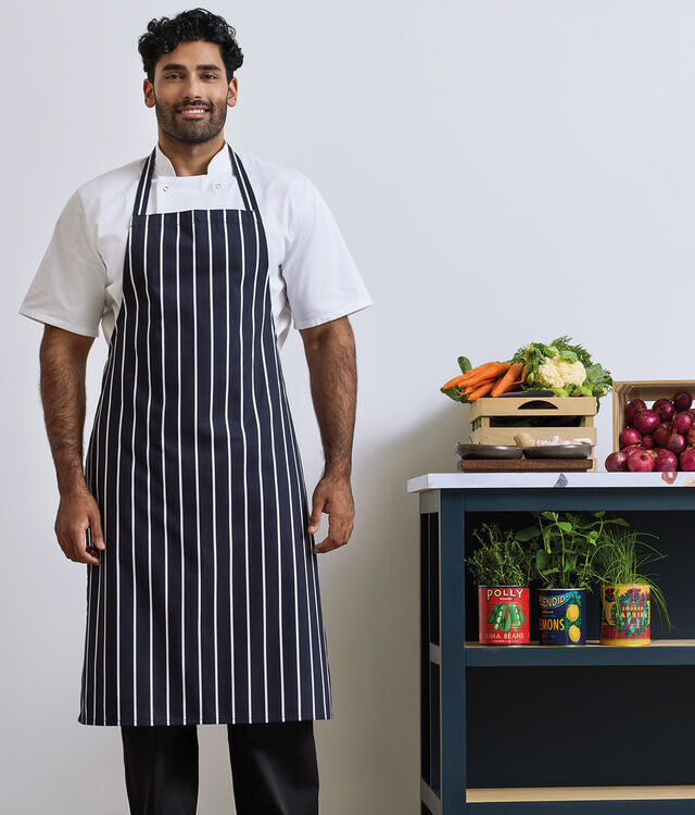 Striped bib apron
