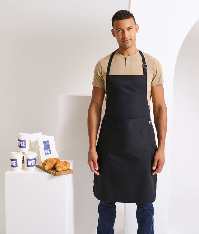 Cotton bib apron, organic and Fairtrade certified