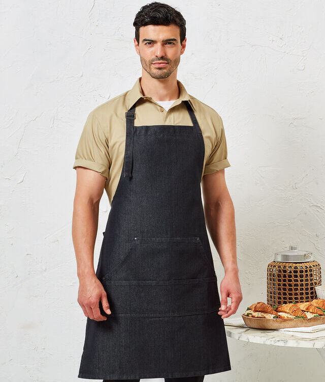 Jeans stitch bib apron