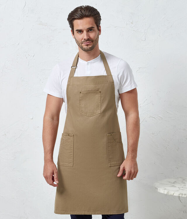 Chino cotton bib apron