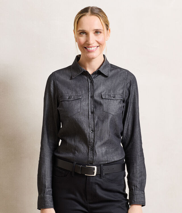 Women's jeans stitch denim shirt