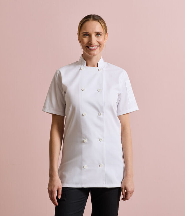 Women's short sleeve chef's jacket