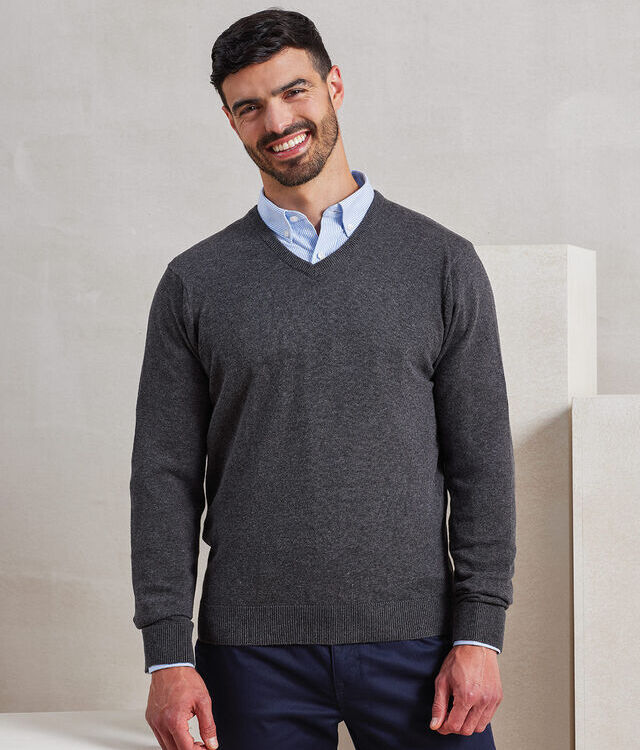 V-neck knitted sweater