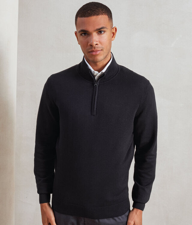 ¼ zip knitted sweater