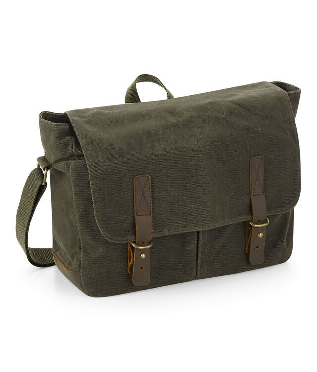 Heritage waxed canvas messenger
