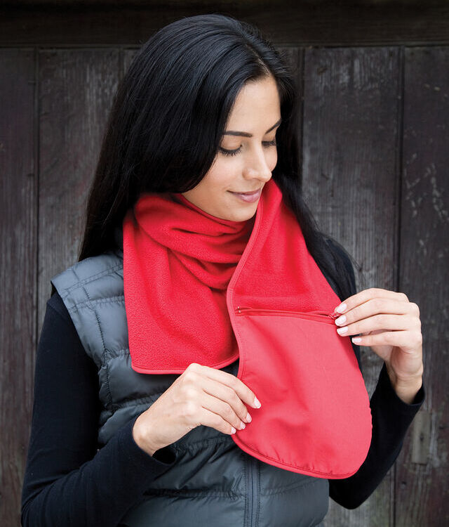 Polartherm™ fleece scarf with zip pocket