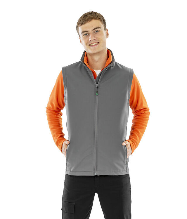 Men's recycled 2-layer printable softshell bodywarmer