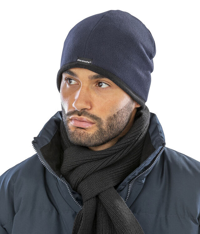 Reversible microfleece bob hat