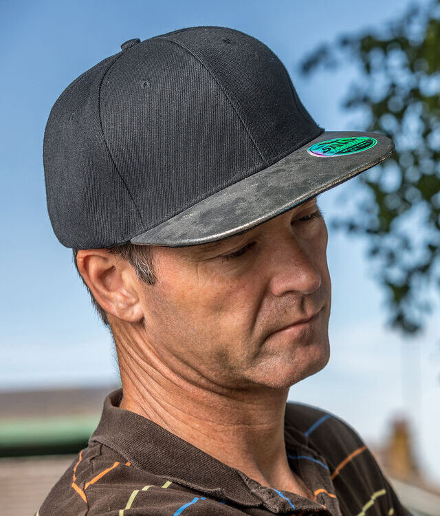 Bronx glitter flat peak snapback cap