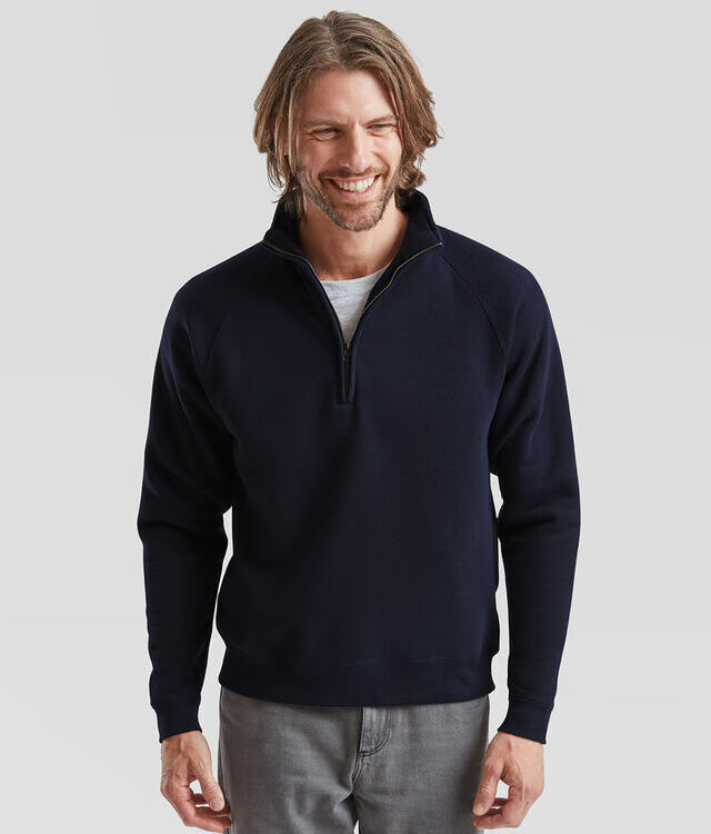 Premium 70/30 zip-neck sweatshirt