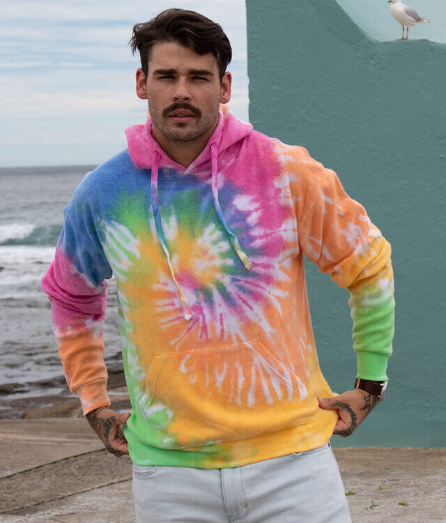 Rainbow tie-dye hoodie