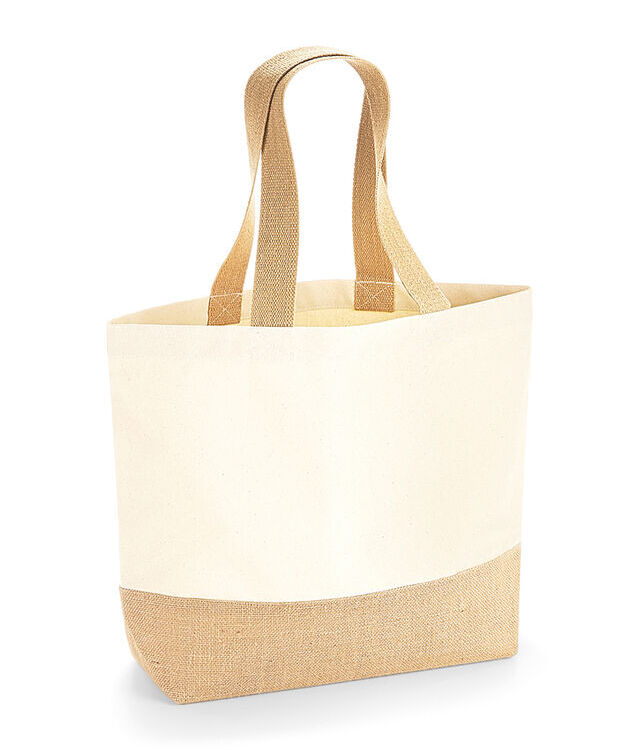 Jute base canvas tote