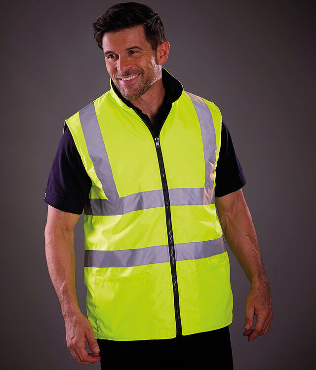 Hi-vis reversible fleece bodywarmer (HV008F)
